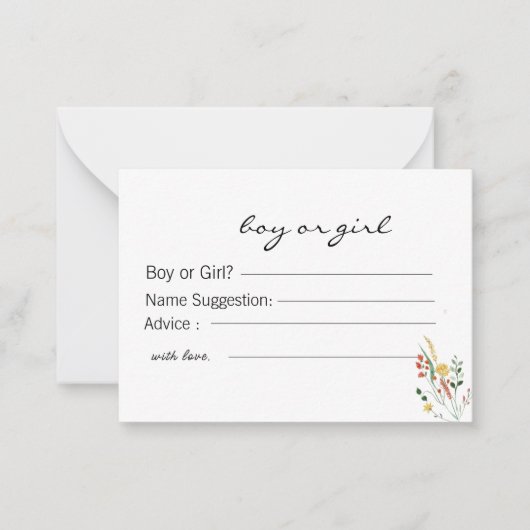 Carte de prédiction et de conseil sur le genre (Devant)