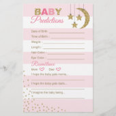 Carte de prédiction pour bébé en or rose pour jeux (Devant)