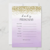 Carte de prédiction pour bébés pourpre et or (Devant)
