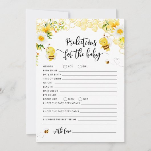 Carte de prédictions bébé abeille (Devant)