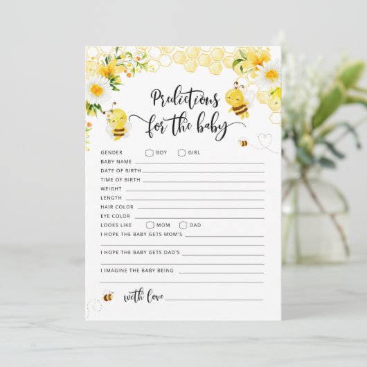 Carte de prédictions bébé abeille (Debout devant)