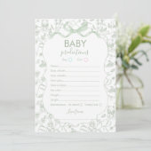 Carte de prédictions bébé Toile pour baby shower (Debout devant)