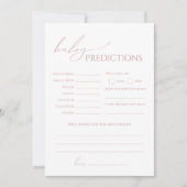 Carte de prédictions de Baby shower de Rose de Dus (Devant)