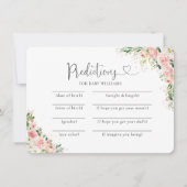 Carte de prédictions de Baby shower en or rose vif (Devant)