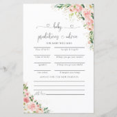 Carte de prédictions de Baby shower en or rose vif (Devant)