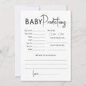 Carte de prédictions de Baby shower moderne simple (Devant)