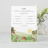 Carte de prédictions de Baby shower pour animaux f (Debout devant)