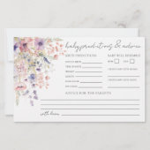 Carte de prédictions de conseils pour bébé fleur s (Devant)