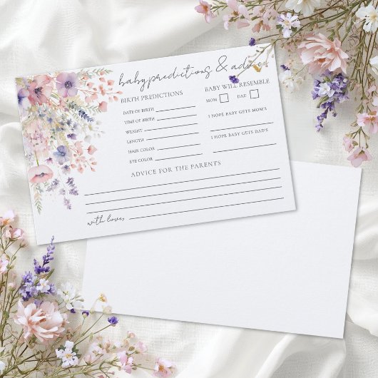 Carte de prédictions de conseils pour bébé fleur s