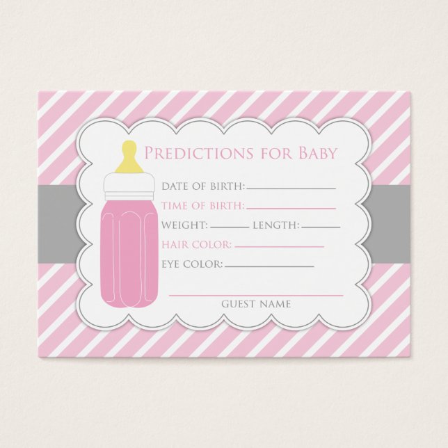 Carte de prédictions de la bouteille de bébé (Devant)