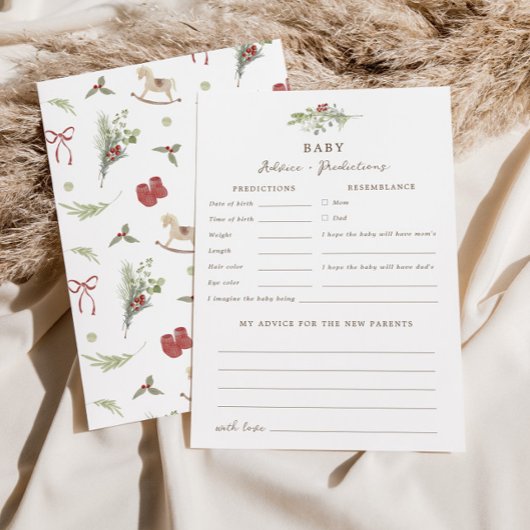 Carte de prédictions de petit Baby shower de plais