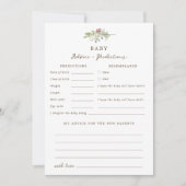 Carte de prédictions de petit Baby shower de plais (Devant)