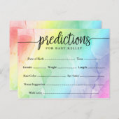 Carte de prédictions du Baby shower arc-en-ciel (Devant / Derrière)