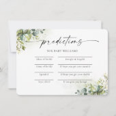 Carte de prédictions du Baby shower de verdure (Devant)