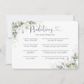 Carte de prédictions du Baby shower d'or Eucalyptu (Devant)