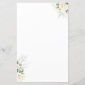 Carte de prédictions du Baby shower Roses blanches (Dos)