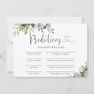 Carte de prédictions élégante pour Baby Shower bot