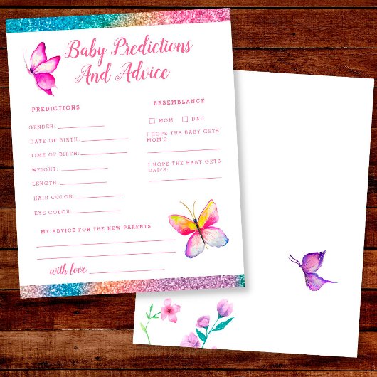 Carte de prédictions et de conseils Bébé Papillon