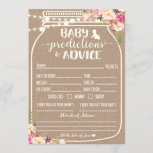 Carte de prédictions et de conseils pour bébé