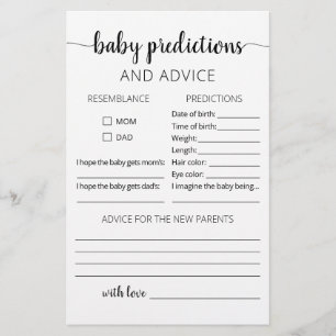 Carte de prédictions et de conseils pour bébé à la