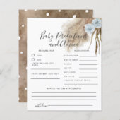 Carte de prédictions et de conseils pour bébé avec (Devant / Derrière)