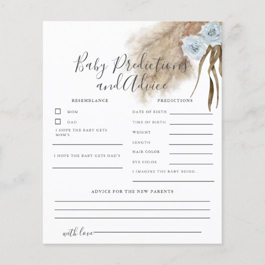 Carte de prédictions et de conseils pour bébé avec (Devant)