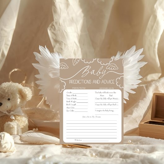 Carte de prédictions et de conseils pour bébé beig