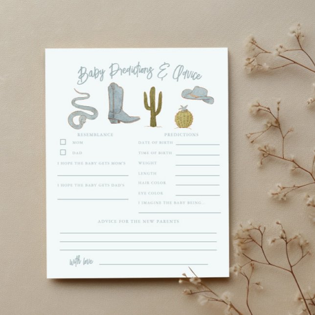 Carte de prédictions et de conseils pour bébé Cowb (Créateur téléchargé)