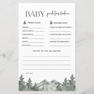 Carte de prédictions et de conseils pour bébé de M