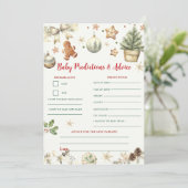 Carte de prédictions et de conseils pour bébé de N (Debout devant)