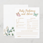 Carte de prédictions et de conseils pour bébé Show (Devant / Derrière)