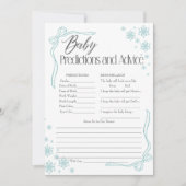 Carte de prédictions et de conseils pour bébé Snow (Devant)