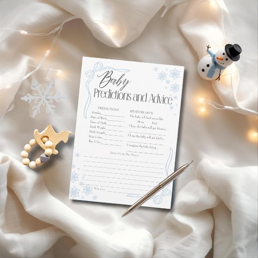Carte de prédictions et de conseils pour bébé Snow