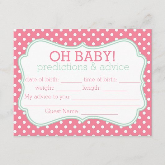 Carte de prédictions et de conseils pour les point (Devant)