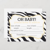 Carte de prédictions et de conseils Zebra et Jaune (Devant / Derrière)