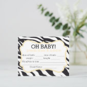 Carte de prédictions et de conseils Zebra et Jaune (Debout devant)