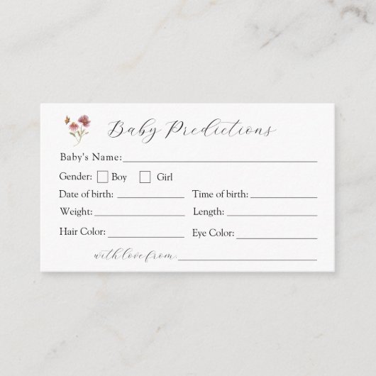 Carte de prédictions fleur sauvage Bloom Baby (Devant)