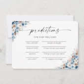 Carte de prédictions florales pour bébé Boho bleu (Devant)