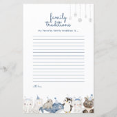 Carte de prédictions pour Baby Shower d'hiver Floc (Dos)