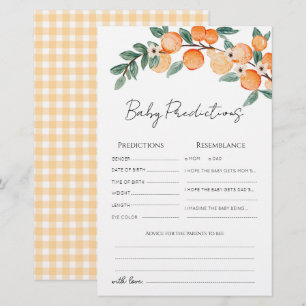 carte de prédictions pour Baby Shower Little Cutie