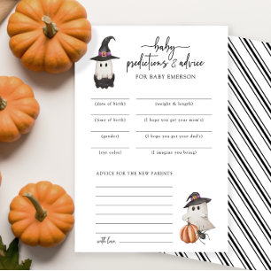 Carte de prédictions pour bébé Halloween noire
