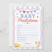 Carte de prédictions pour bébé Red White & Due (Devant)
