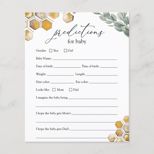 Carte de prédictions pour bébés (Devant)