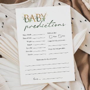 Carte de prédictions pour bébés Baby shower verdur