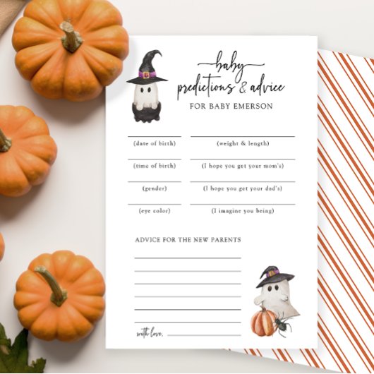 Carte de prédictions pour bébés Halloween