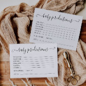 Carte de prédictions pour bébés | Jeux baby shower