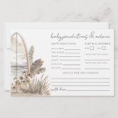 Carte de prédictions pour une baby shower Boho Bea (Devant)