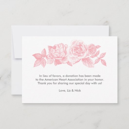 Carte de préférence croquis rose en rose (Devant)