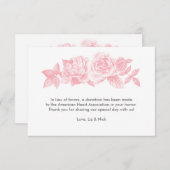 Carte de préférence croquis rose en rose (Devant / Derrière)