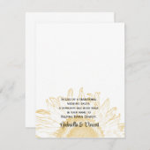 Carte de préférence Mariage graphique tournesol (Devant / Derrière)